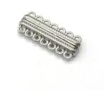  Gyöngy alkatrész- mágneses kapocs 30x13mm ezüst 7soros