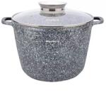 Klausberg Oală cu capac 28 cm, 10L - Klausberg KB 7526, antiaderentă, gri, ideală pentru gătit în familie, strat marmură, pentru toate plitele