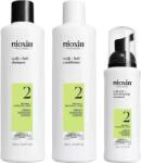 Nioxin Set profesional impotriva ruperii Nioxin System 2 pentru par natural afectat de subtiere avansata: Sampon, 150 ml + Balsam, 150 ml + Tratament, 40 ml