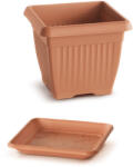 Prosperplast Virágcserép Alátéttel Négyszög. Terra Dkwt37, Pkwt34-r624 - 370x300x370mm