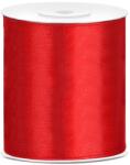 PartyDeco Szatén szalag - piros 100 mm/25 m