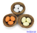  Tojások fészekben 3szett/cs - Fehér-Natúr-Krém