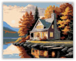  Őszi Tóparti Házikó - számfestő készlet