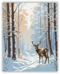  Téli Erdő Szarvassal - számfestő készlet