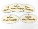  Natúr fa - "Kellemes Húsvéti Ünnepeket" ovál tábla 4x8cm 5db/csomag - csinaldmagadshop