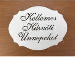  Natúr fa - "Kellemes Húsvéti Ünnepeket" kiesős tábla fehér 7, 5x10cm - csinaldmagadshop