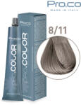 Pro.co Vopsea de par profesionala - cu amoniac - PRO. COLOR - PROCO - 100 ml - 8 11 BLOND DESCHIS CENUSIU INCHIS (P8/11)