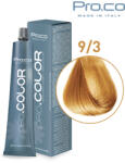Pro.co Vopsea de par profesionala - cu amoniac - PRO. COLOR - PROCO - 100 ml - 9 3 BLOND SUPER DESCHIS AURIU (P9/3)