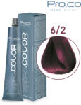 Pro.co Vopsea de par profesionala - cu amoniac - PRO. COLOR - PROCO - 100 ml - 6 2 BLOND INCHIS VIOLET (P6/2)