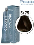 Pro.co Vopsea de par profesionala - cu amoniac - PRO. COLOR - PROCO - 100 ml - 5 75 CASTANIU DESCHIS CIOCOLATIU (P5/75)
