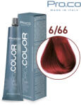 Pro.co Vopsea de par profesionala - cu amoniac - PRO. COLOR - PROCO - 100 ml - 6 66 ROSU PUTERNIC (P6/66)