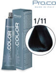 Pro.co Vopsea de par profesionala - cu amoniac - PRO. COLOR - PROCO - 100 ml - 1 11 NEGRU ALBASTRUI (P1/11)