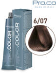 Pro.co Vopsea de par profesionala - cu amoniac - PRO. COLOR - PROCO - 100 ml - 6 07 BLOND INCHIS TUTUN (P6/07)