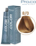 Pro.co Vopsea de par profesionala - cu amoniac - PRO. COLOR - PROCO - 100 ml - 8 0 BLOND DESCHIS (P8/0)