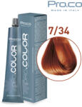 Pro.co Vopsea de par profesionala - cu amoniac - PRO. COLOR - PROCO - 100 ml - 7 34 BLOND AURIU ARAMIU (P7/34)