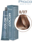 Pro.co Vopsea de par profesionala - cu amoniac - PRO. COLOR - PROCO - 100 ml - 8 07 TUTUN DESCHIS (P8/07)