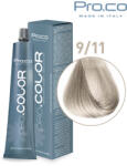 Pro.co Vopsea de par profesionala - cu amoniac - PRO. COLOR - PROCO - 100 ml - 9 11 BLOND FOARTE DESCHIS CENUSIU INTENS (P9/11)