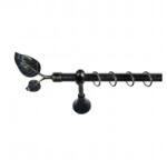 Sn Deco Group Galerie metalica Frunza 19mm, negru auriu, 300 cm, KIT COMPLET Suport draperie