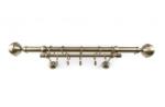 Sn Deco Group Galerie dubla metalica Kugel 25mm cu 25mm, bronz antic, 300 cm, prindere tavan, KIT COMPLET Suport draperie