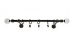 Sn Deco Group Galerie metalica Ball Cristal 16mm, negru auriu, 160 cm - KIT COMPLET Suport draperie