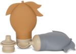 Konges Sløjd Recipient din silicon pentru smoothie - Set 2 buc - Quicksilver/Caramel - Konges Sløjd