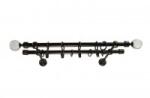 Sn Deco Group Galerie dubla metalica Ball Cristal 16mm, negru auriu, 120 cm, prindere tavan - KIT COMPLET Suport draperie