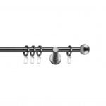 SN Deco Group Galerie metalică Dop rotund, Ø 19mm, 160 cm, simplă nichel cu consolă plată Suport draperie