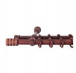 Sn Deco Group Galerie dubla lemn masiv Pisa, nuanta mahon, 180 cm - KIT COMPLET Suport draperie