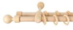 Sn Deco Group Galerie dubla lemn masiv Giro, nuanta natur, 360 cm - KIT COMPLET Suport draperie