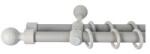 Sn Deco Group Galerie dubla lemn masiv Giro, nuanta gri-antic, 140 cm - KIT COMPLET Suport draperie