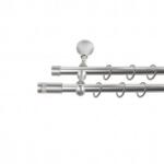 Sn Deco Group Galerie dubla metalica Tub Briliant 16mm, nichel satinat, 300 cm, prindere perete - KIT COMPLET Suport draperie