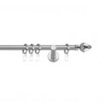 SN Deco Group Galerie metalică Ghindă, Ø 19mm, 100 cm, simplă nichel cu consolă plată Suport draperie
