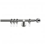SN Deco Group Galerie metalică Ball, Ø 19mm, 480 cm, simplă nichel cu consolă plată Suport draperie