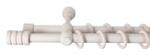 Sn Deco Group Galerie dubla lemn masiv Pisa, nuanta alb-antic, 120 cm - KIT COMPLET Suport draperie