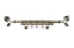 Sn Deco Group Galerie dubla metalica Frunza 25mm cu 25mm, bronz antic, 120 cm, prindere tavan, KIT COMPLET Suport draperie