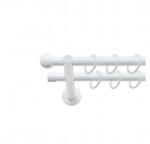 SN Deco Group Galerie metalică Dop rotund, Ø 19mm, 320 cm, dublă albă cu consolă plată Suport draperie