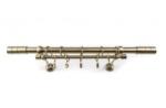 Sn Deco Group Galerie dubla metalica Tub 25mm cu 19mm, bronz antic, 120 cm, prindere perete, KIT COMPLET Suport draperie