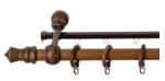 Sn Deco Group Galerie simpla lemn masiv King, nuanta nuc, 180 cm - SINA U INCLUSA Suport draperie