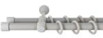 Sn Deco Group Galerie dubla lemn masiv Cafiro, nuanta gri-antic, 200 cm - KIT COMPLET Suport draperie