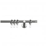 SN Deco Group Galerie metalică Dop, Ø 16mm, 240 cm, simplă nichel cu consolă plată Suport draperie