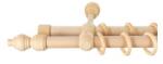 Sn Deco Group Galerie dubla lemn masiv Filigrano, nuanta natur, 240 cm - KIT COMPLET Suport draperie