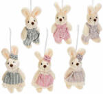 Decorer Set 6 figurine Iepurasi suspendabili din textil 10 cm (A56.34.95)