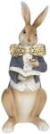 Clayre & Eef Figurina Iepuras Paste Boy din polirasina alb bleumarin 15 cm x 13 cm x 40 h (6PR3159)