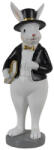 Clayre & Eef Figurina Iepuras Paste Boy din polirasina alba neagra 7x7x20 cm (6PR3572)