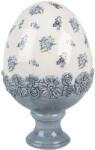 Clayre & Eef Ou decorativ Paste ceramica alba albastra 12x19 cm (6CE2038)