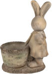 Clayre & Eef Figurina Iepuras cu ghiveci ceramica maro 38x22x49 cm (6MG0030)