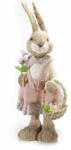 Decorer Figurina Iepuras Girl din fibre naturale si textil 21x15x58 cm (A58.03.20B)