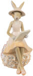 Clayre & Eef Figurina Iepuras Paste polirasina bej maro 10x9x17 cm (6PR4420)
