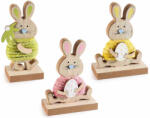 Decorer Set 3 figurine Iepurasi Paste lemn 6.5x4.5x13 cm (A51.55.67)