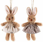 Decorer Set 2 figurine Iepurasi Paste textil multicolor 8x16 cm (A16.18.11)